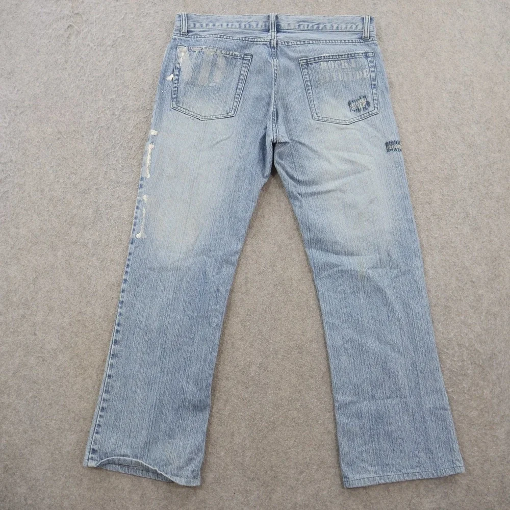 Rupert Edge Jeans Mens 32 XL Blue Straight Leg Japanese Denim Distressed